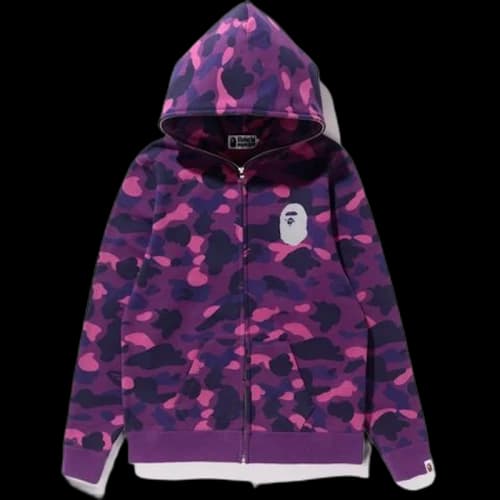 BAPE Color Camo Reflector Full Zip Hoodie (Ladies) Purple
