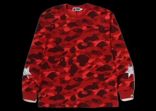 BAPE Color Camo Relaxed Fit L/S Tee Red