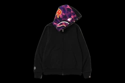 BAPE Color Camo Reversible PONR Shark Full Zip Hoodie Black/Purple