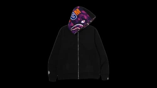 BAPE Color Camo Reversible Shark Full Zip Hoodie Purple
