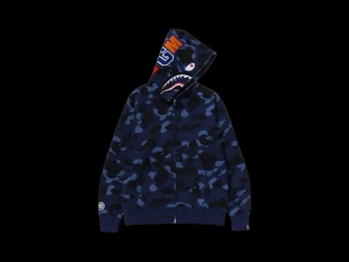 BAPE Color Camo Shark Full Zip Hoodie (FW24) Navy