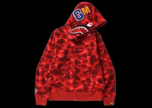 BAPE Color Camo Shark Full Zip (SS21) Hoodie Red