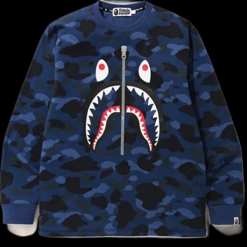 BAPE Color Camo Shark L/S Tee Blue
