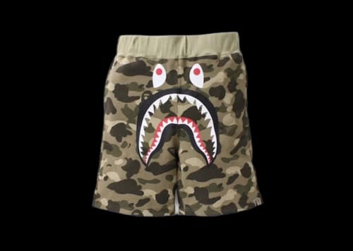 BAPE Color Camo Shark Sweat Shorts Beige