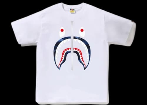 BAPE Color Camo Shark Tee White/Navy