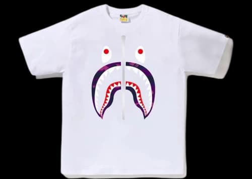 BAPE Color Camo Shark Tee White/Purple