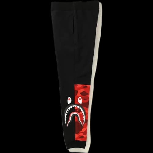 BAPE Color Camo Side Shark Slim Sweat Pants Black/Red