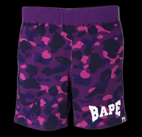 BAPE Color Camo Sweat Shorts Purple