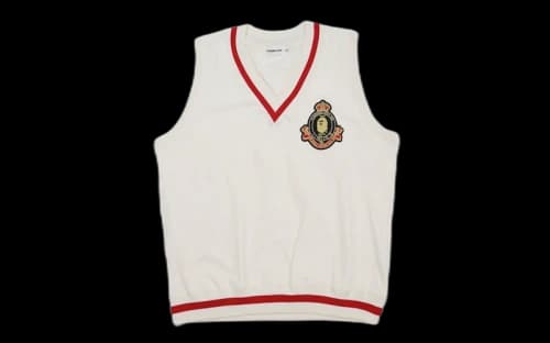 BAPE Crest V-Neck Sweater Vest Ivory