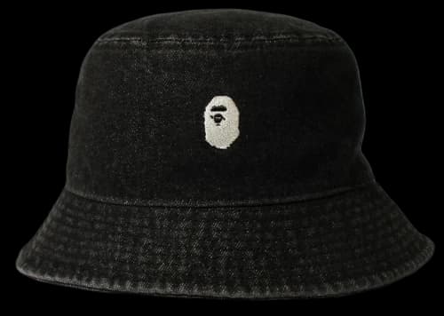 BAPE Denim One Point Bucket Hat Black