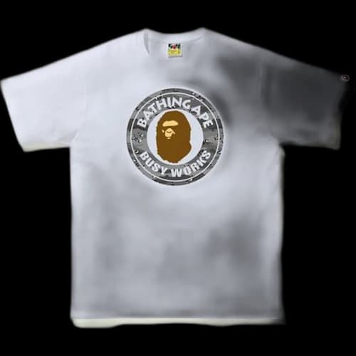 BAPE Desert Camo Busy Works Tee White/Black