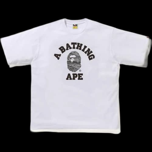 BAPE Desert Camo College Relaxed Tee White/Black