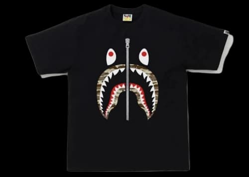 BAPE Desert Camo Shark Tee Black/Beige