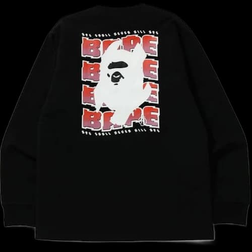BAPE Distortion L/S Tee Black