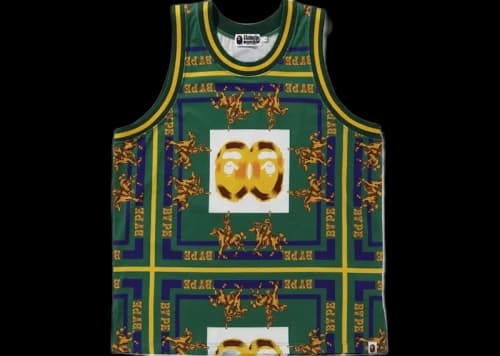 BAPE Double Ape Head Basketball Tank Top Green
