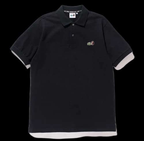 BAPE X Lacoste Embroidered Logo Polo Shirt Black