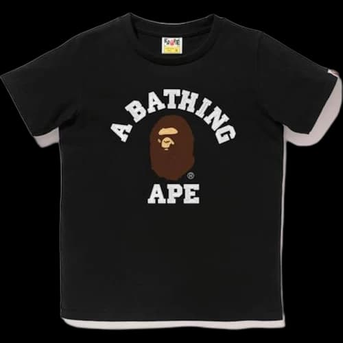 BAPE Embroidery Style College Tee Tee (Ladies) Black