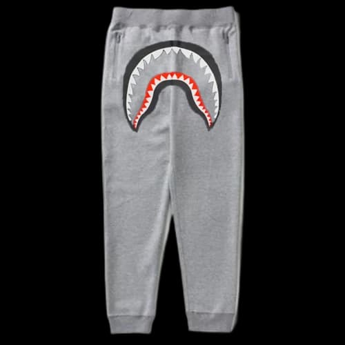 BAPE Faceless Shark Mouth Slim Sweatpants Grey