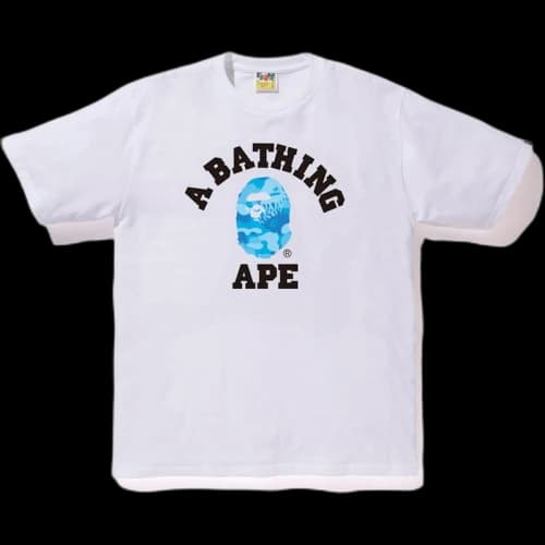 BAPE Fire Camo College Tee White/Blue