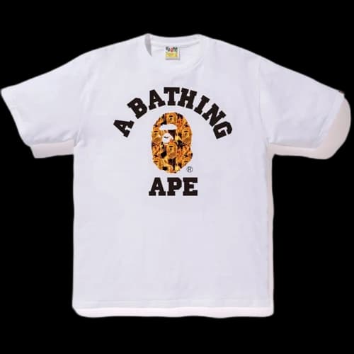 BAPE Flame College Tee White/Orange