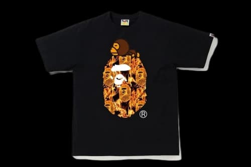 BAPE Flame Milo On Big Ape T-Shirt Black/Orange
