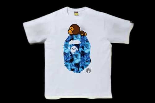 BAPE Flame Milo On Big Ape T-Shirt White/Blue