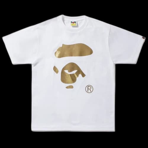 BAPE Foil Ape Face Tee Ap White/Gold