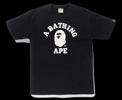 BAPE Foil Neon Camo College Tee Black/Gold
