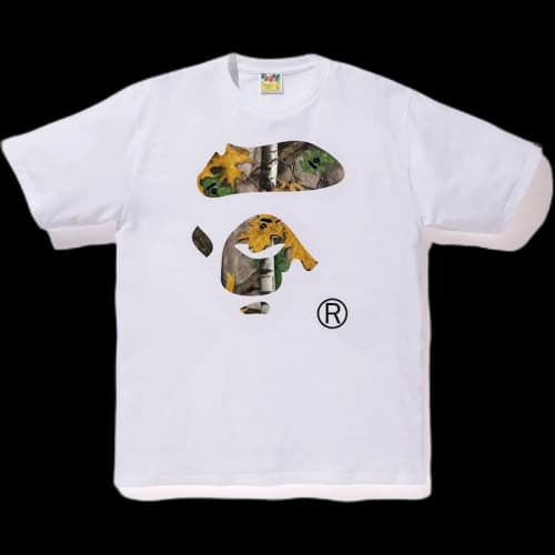 BAPE Forest Camo Ape Face Tee White/Beige