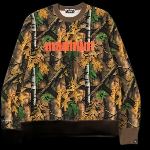 BAPE Forest Camo Wide Crewneck Beige