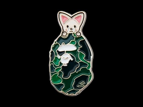 BAPE Foxi.Ny Metal Pin Green