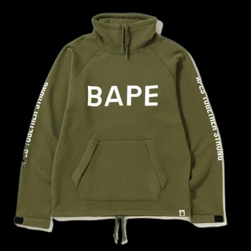 BAPE Funnel Neck Sweat Top Olive