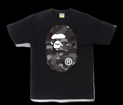 BAPE Gradation Camo Big Ape Head Tee Black/Black