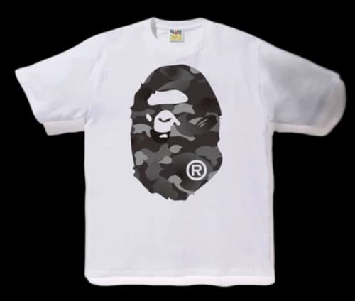 BAPE Gradation Camo Big Ape Head Tee White/Black