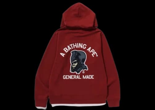 BAPE General Pullover Hoodie Burgundy