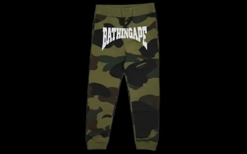 BAPE Giant 1st Camo Slim Sweatpants Green