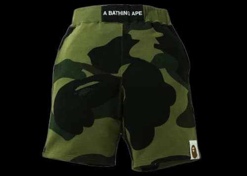 BAPE Giant 1st Camo Wide Fit Sweat Shorts Green