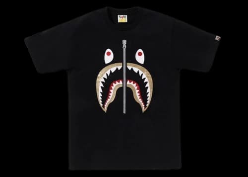 BAPE Glitter Shark Tee Black