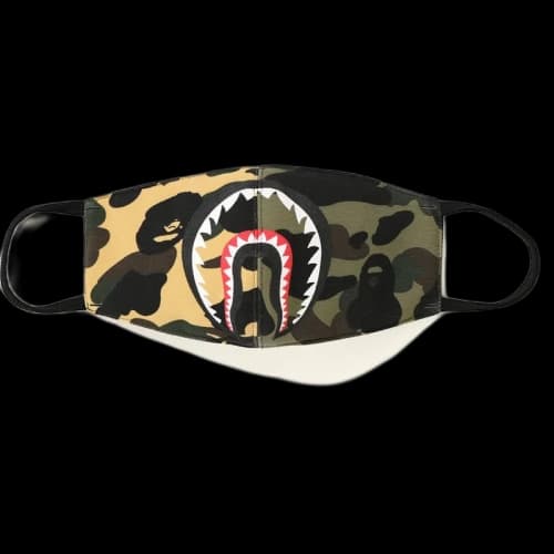 BAPE Half Camo Shark Mask Yellow/Green