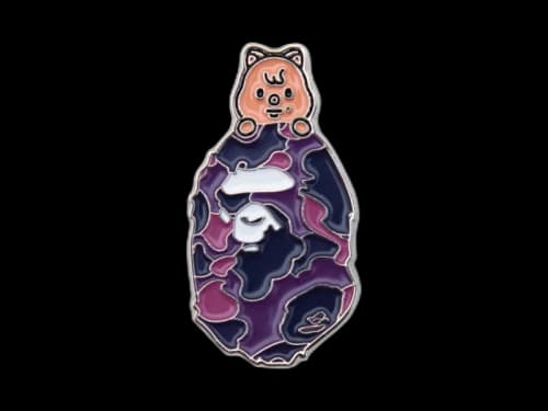 BAPE Han Quokka Metal Pin Purple