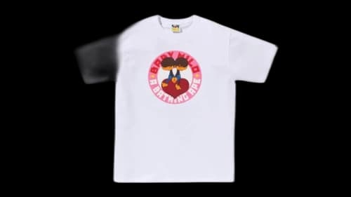 BAPE Heart Baby Milo Tee White