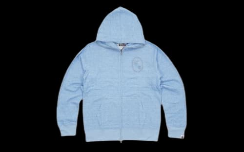 BAPE Heather Blue Outline Apehead Hoodie Blue