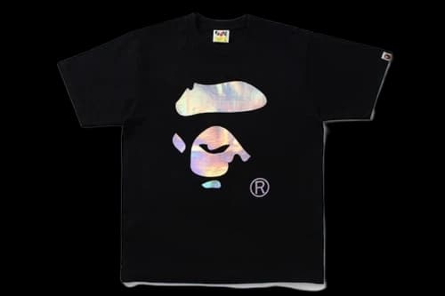 BAPE Hologram Ape Face Tee Black