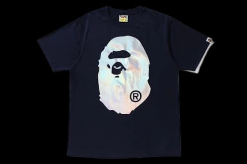 BAPE Hologram Big Ape Head Tee Navy