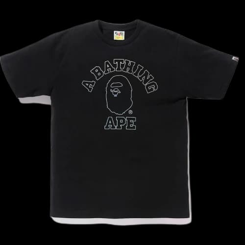 BAPE Hologram College Outline Tee Black