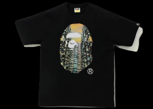 BAPE Hong Kong 15th Anniversary Photo Ape Head Tee Black