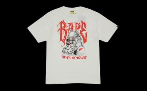 BAPE X Undefeated;Mr Cartoon In Ape We Trust Tee White