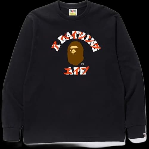 BAPE Katakana College L/S Tee Black