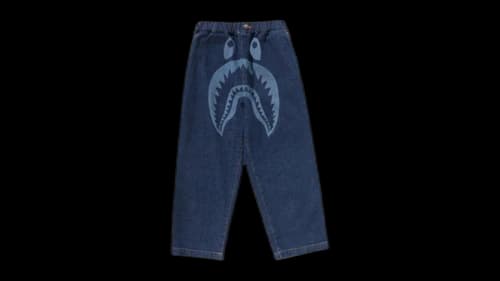 BAPE Kids Shark 10 Oz Denim Pants Navy