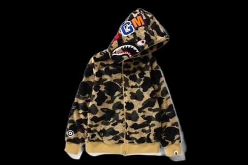 BAPE Ladies 1st Camo BOA Shark Hoodie Yellow